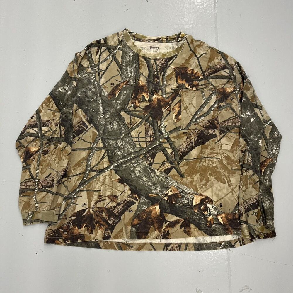 Vintage 90s Realtree Camo Long Sleeve Blank Pocket T-Shirt